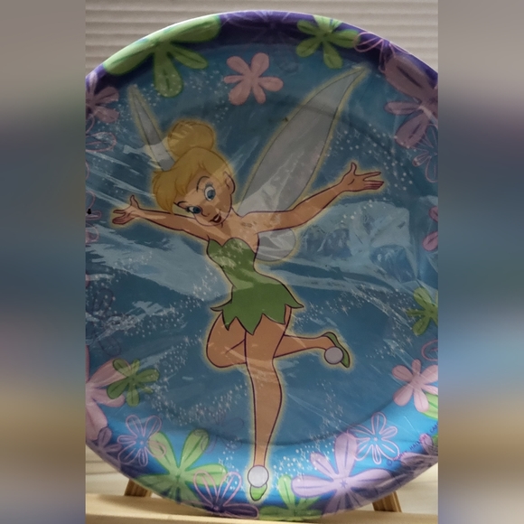 Bicycle Disney Tinkerbell Cards, Paperback Plates, Patch & Glitter Stickers Lot - Picture 6 of 10